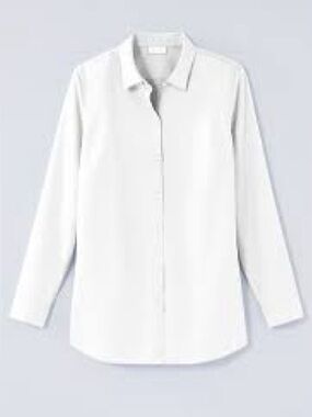 J.Jill White Long Sleeve Linen Tunic Sz Medium